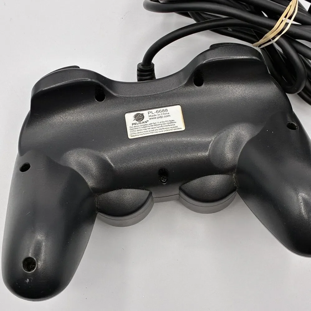 Pelican PL-6688 Wired Controller for Sony PlayStation 1 2 PS1 PS2 Black Dual